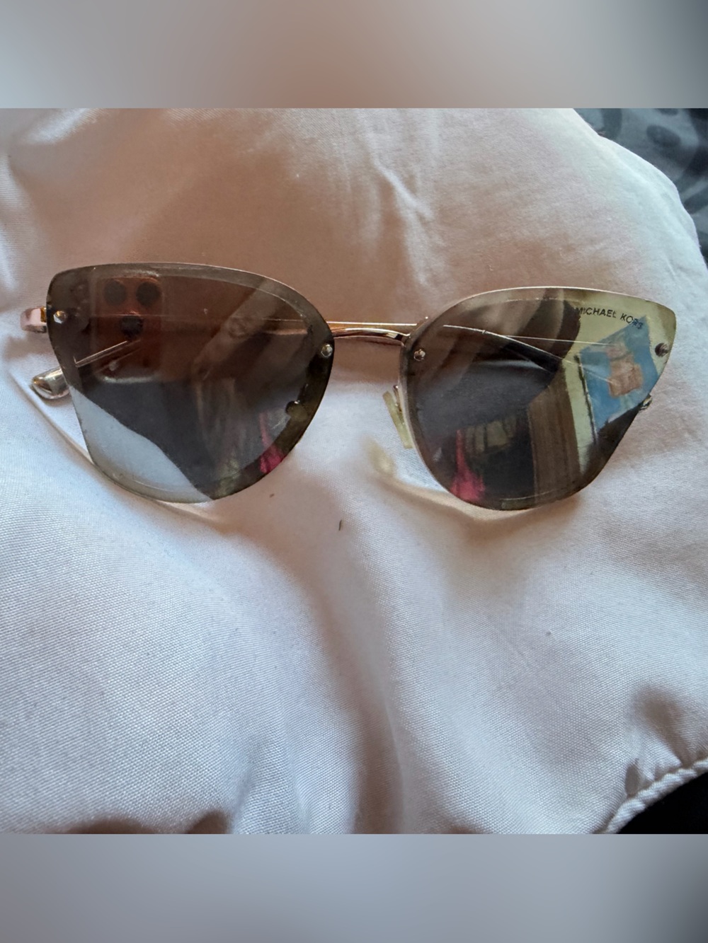 Michael Kors Cat-Eye Sunglasses in Brown and Gold